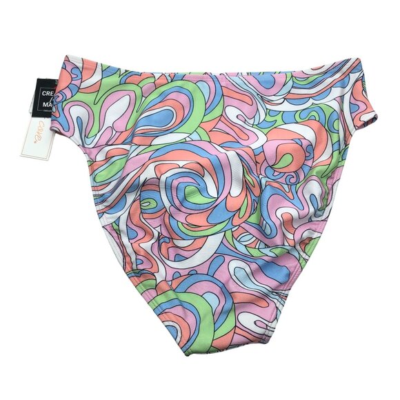 Salt + Cove Juniors' Printed High-Waist Bikini Bottoms Geometric Colorful L - Picture 4 of 6